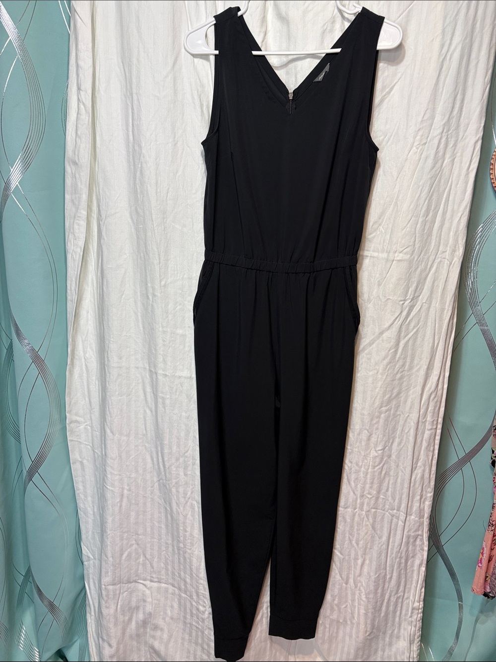 Eddie Bauer Black Sleeveless V-Neck Jumpsuit